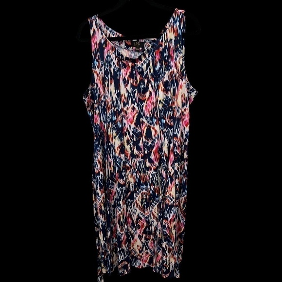 ILE New York Plus Size Multicolor Swing Flare Sleeveless Dress Size 20W - Picture 1 of 4